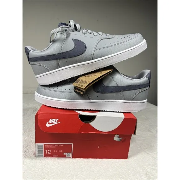 Men's NIKE COURT VISION LOW NEXT NATURE Wolf Grey/Light Carbon FQ7669-001 Shoes