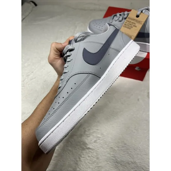 Men's NIKE COURT VISION LOW NEXT NATURE Wolf Grey/Light Carbon FQ7669-001 Shoes