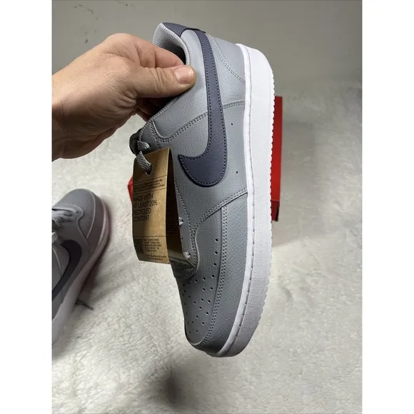 Men's NIKE COURT VISION LOW NEXT NATURE Wolf Grey/Light Carbon FQ7669-001 Shoes