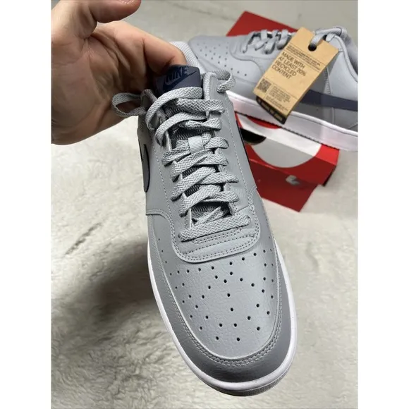 Men's NIKE COURT VISION LOW NEXT NATURE Wolf Grey/Light Carbon FQ7669-001 Shoes