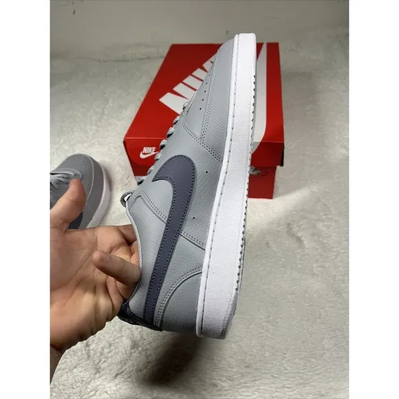 Men's NIKE COURT VISION LOW NEXT NATURE Wolf Grey/Light Carbon FQ7669-001 Shoes