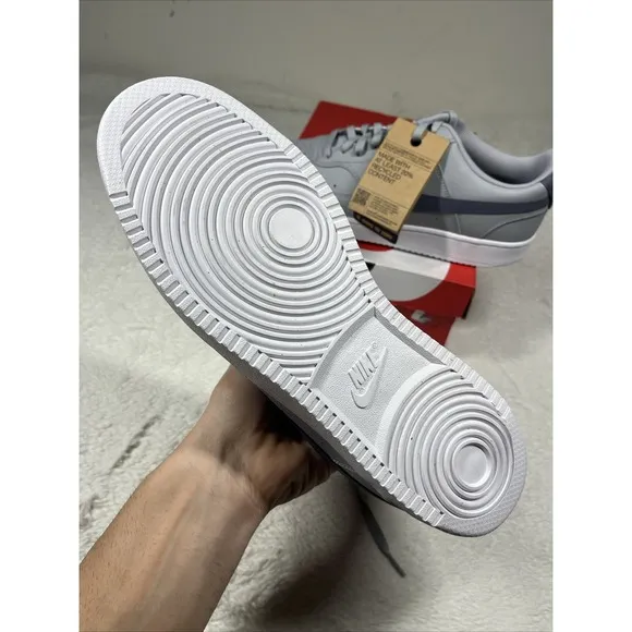 Men's NIKE COURT VISION LOW NEXT NATURE Wolf Grey/Light Carbon FQ7669-001 Shoes