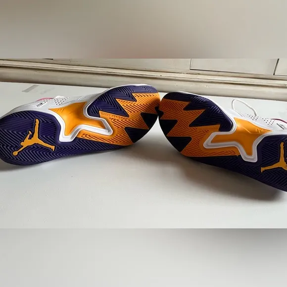 MEN’s NIKE JORDAN ONE TAKE 4 WHITE-COURT PURPLE-CANYON GOLD-LIKE NEW 9.5 SHOES
