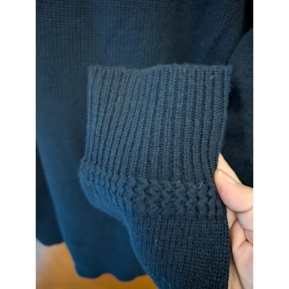Men's Polo Ralph Lauren 100% Lamb's Wool Black LS 1/4 Zip Shawl Sweater XL