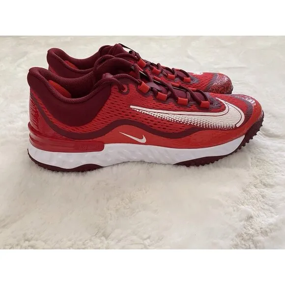 Men’s Sz 14 Nike Alpha Huarache Elite 4 Turf Baseball Shoes Red White DJ6523-616
