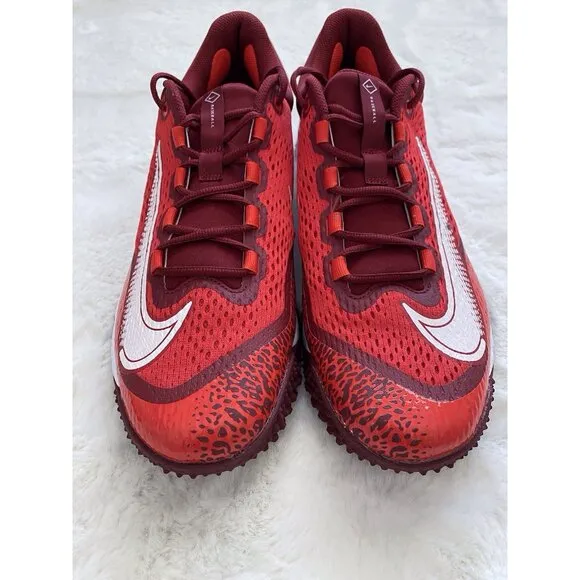 Men’s Sz 14 Nike Alpha Huarache Elite 4 Turf Baseball Shoes Red White DJ6523-616