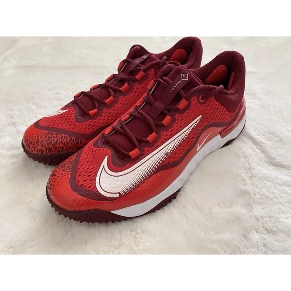 Men’s Sz 14 Nike Alpha Huarache Elite 4 Turf Baseball Shoes Red White DJ6523-616
