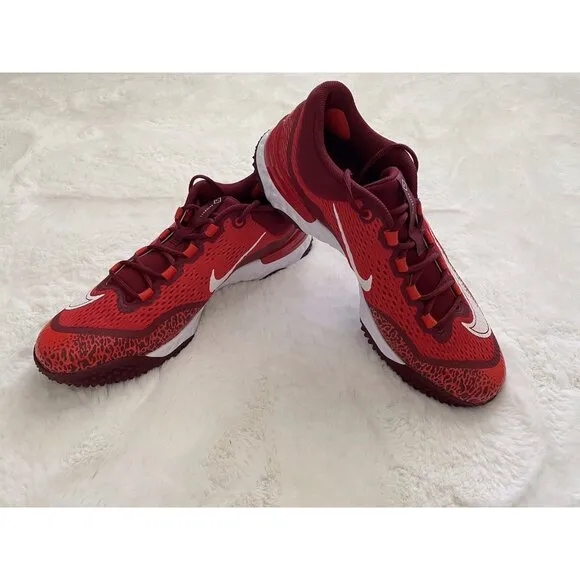Men’s Sz 14 Nike Alpha Huarache Elite 4 Turf Baseball Shoes Red White DJ6523-616