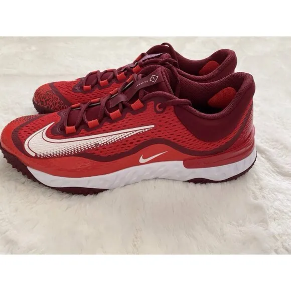 Men’s Sz 14 Nike Alpha Huarache Elite 4 Turf Baseball Shoes Red White DJ6523-616