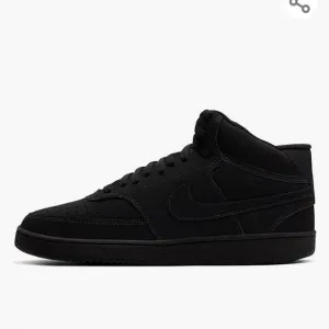 MEN'S NIKE BLACK COURT VISION MID SHOES, SIZE 8