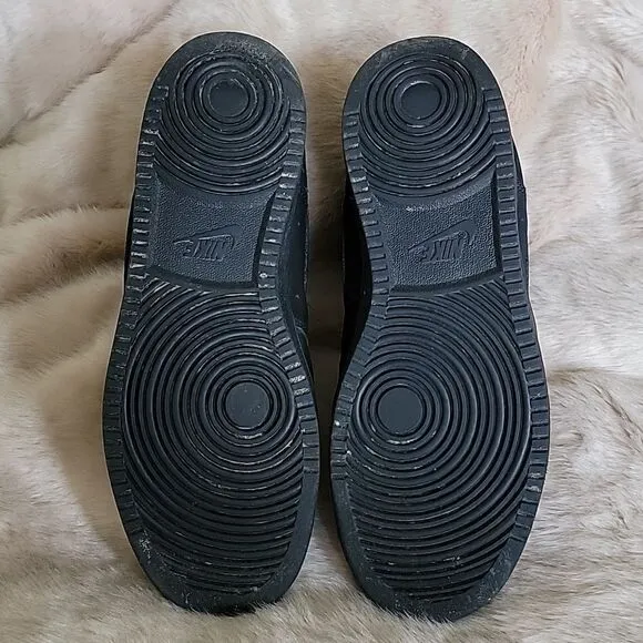 MEN'S NIKE BLACK COURT VISION MID SHOES, SIZE 8