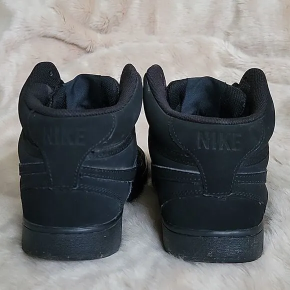 MEN'S NIKE BLACK COURT VISION MID SHOES, SIZE 8