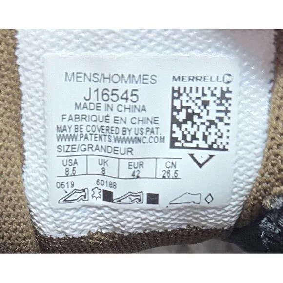 Merrell Ontario Suede Shoes‎ Mens 8.5 Brown Vibram MegaGrip Soles Trail Outdoors