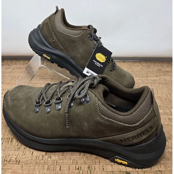Merrell Ontario Suede Shoes‎ Mens 8.5 Brown Vibram MegaGrip Soles Trail Outdoors