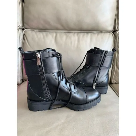 MICHAEL KORS NWOB Tatum Leather Combat Ankle Boots