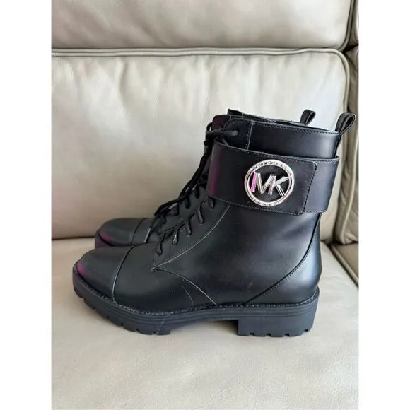 MICHAEL KORS NWOB Tatum Leather Combat Ankle Boots