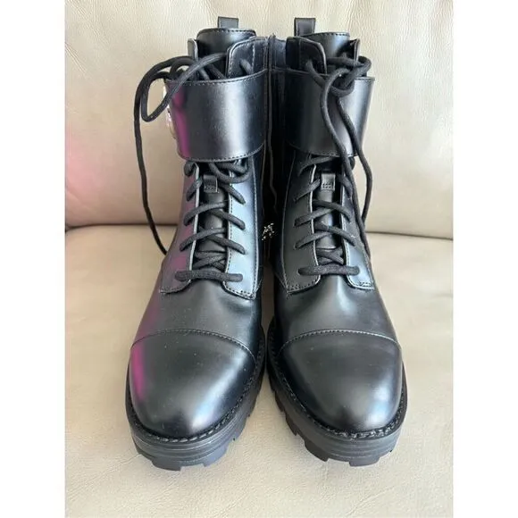 MICHAEL KORS NWOB Tatum Leather Combat Ankle Boots