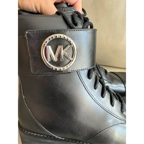 MICHAEL KORS NWOB Tatum Leather Combat Ankle Boots