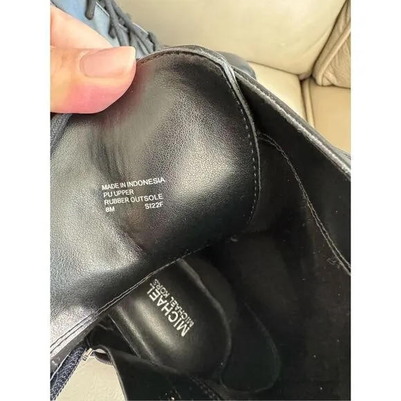 MICHAEL KORS NWOB Tatum Leather Combat Ankle Boots