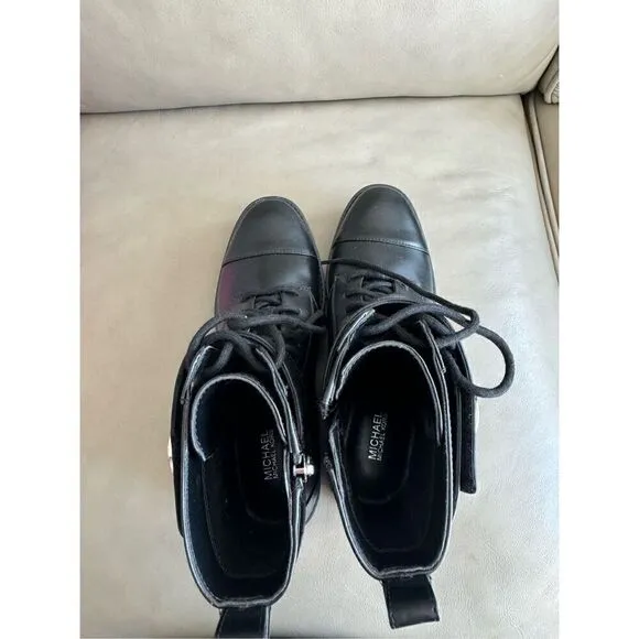 MICHAEL KORS NWOB Tatum Leather Combat Ankle Boots
