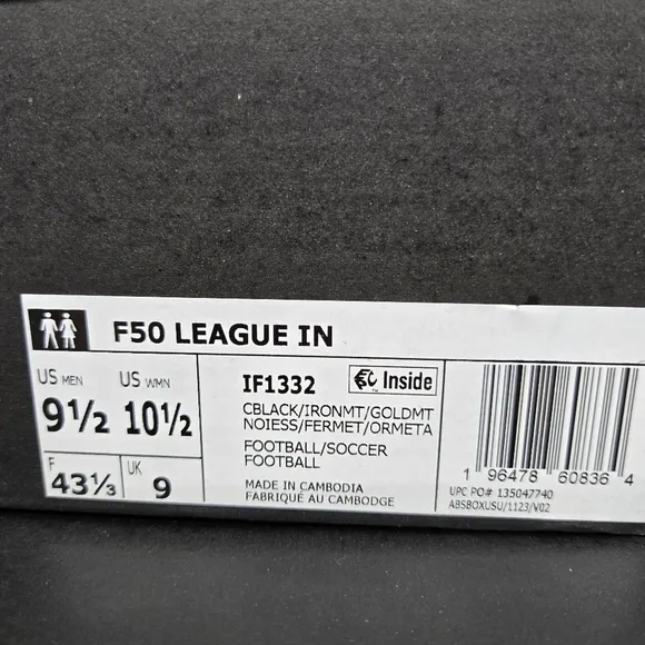 New adidas F50 League Indoor Men's Soccer Shoes Size 9.5