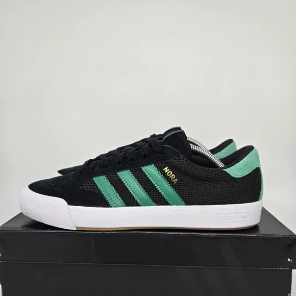 New adidas Nora 'Black Court Green' Men's Suede Shoes Size 10