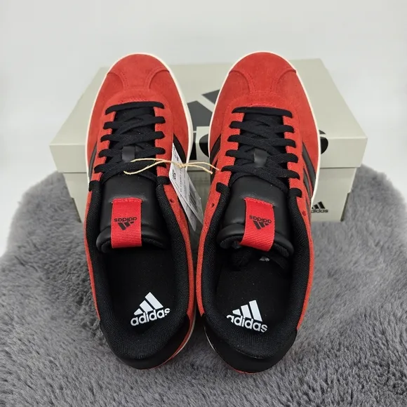 New adidas VL Court 3.0 Better Scarlet Black Men's Skateboarding Shoes Size 12
