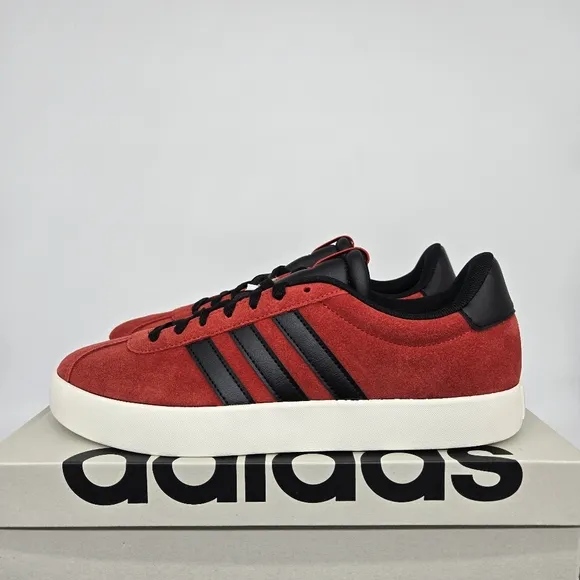 New adidas VL Court 3.0 Better Scarlet Black Men's Skateboarding Shoes Size 12