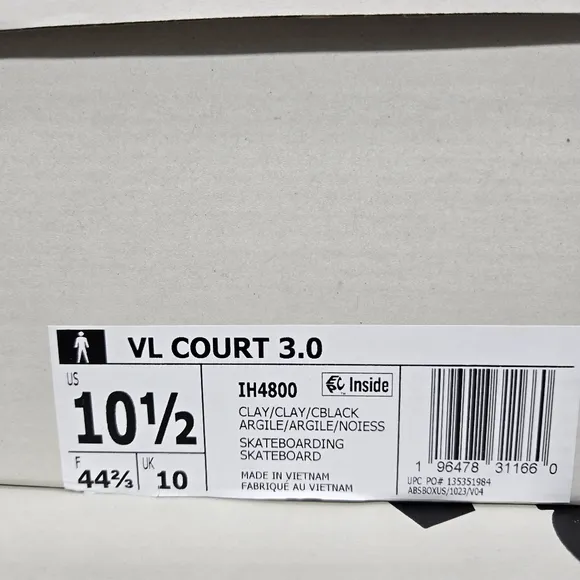 New adidas VL Court 3.0 Clay Core Black Men's Shoes Size 10.5