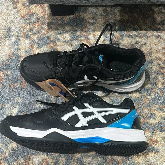 NEW ASICS Men's GEL-DEDICATE 7 CLAY Tennis Shoes 1041A224 SZ 7 Black/Island Blue