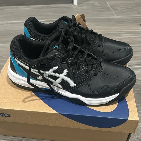 NEW ASICS Men's GEL-DEDICATE 7 CLAY Tennis Shoes 1041A224 SZ 7 Black/Island Blue
