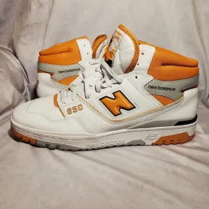 New Balance 650R White and Orange Sneakers size 16