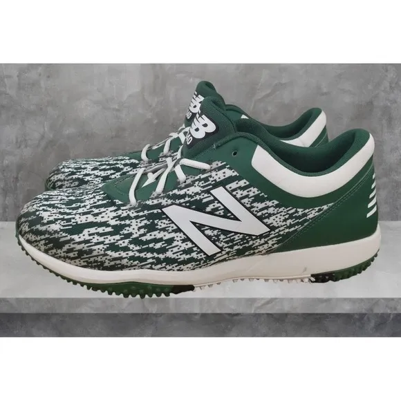 New Balance Baseball Shoes Turf  4040v5  Trainers Green White Men's Size 15D New