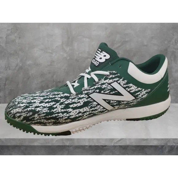New Balance Baseball Shoes Turf  4040v5  Trainers Green White Men's Size 15D New