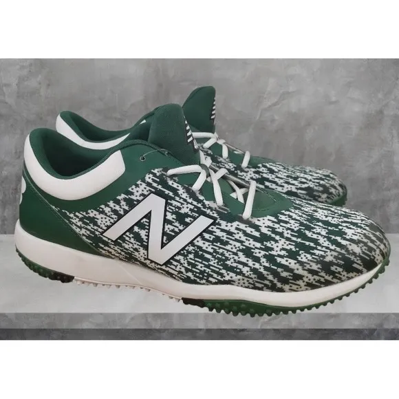 New Balance Baseball Shoes Turf  4040v5  Trainers Green White Men's Size 15D New