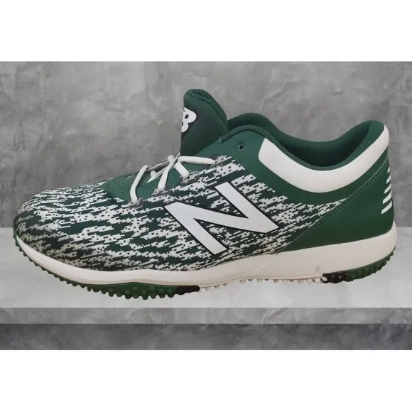 New Balance Baseball Shoes Turf  4040v5  Trainers Green White Men's Size 15D New