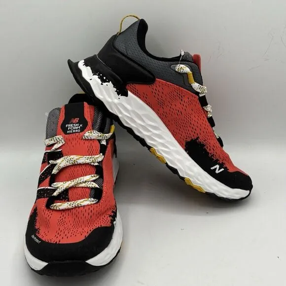 New Balance Fresh Foam Hierro v5 Womens 7 Toro Red Black Shoes Trail Sneakers