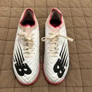 New Balance‎ Furon V6  Dispatch TF Soccer Shoes size 8 White Pink Lace