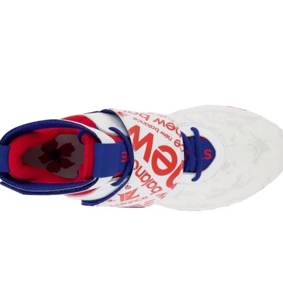 New Balance Lindor 1 Mens Baseball Turf Shoes White/Blue-Floral TLINDWB1 (NEW)