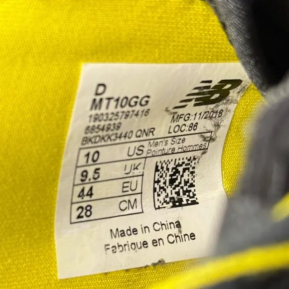 New Balance Mens Minimus 10 V1 Trail Running Black Yellow Shoes Sneakers Size 10