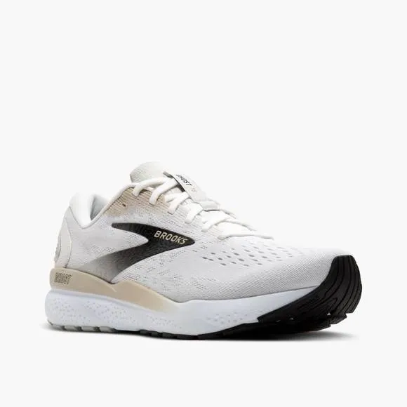 NEW BROOKS men's ghost 16 shoes in white/pelican/oyster