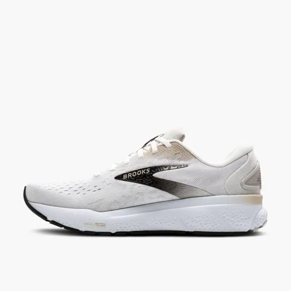 NEW BROOKS men's ghost 16 shoes in white/pelican/oyster