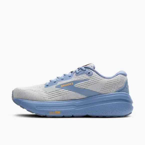 NEW BROOKS men's ghost max 2 shoes in 119 - oyster mushroom/blue/orange
