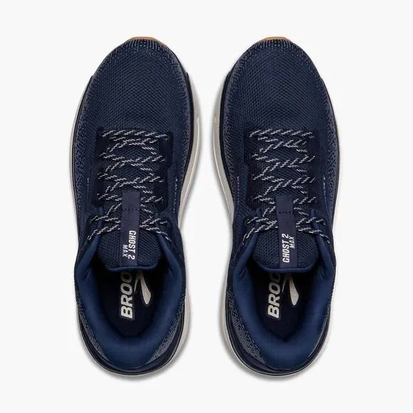 NEW BROOKS men's ghost max 2 shoes in 453 - peacoat/stone/biscuit