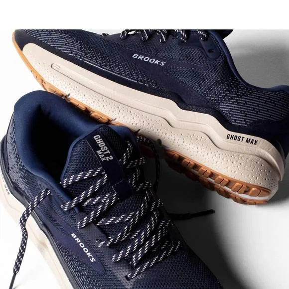NEW BROOKS men's ghost max 2 shoes in 453 - peacoat/stone/biscuit