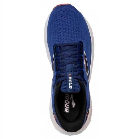 NEW BROOKS women glycerin 21 running shoes in blue/icy pink/rose