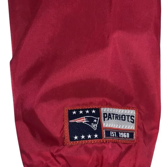 New England Patriots Men’s Hooded Windbreaker Jacket Small Blue Red NFL Apparel