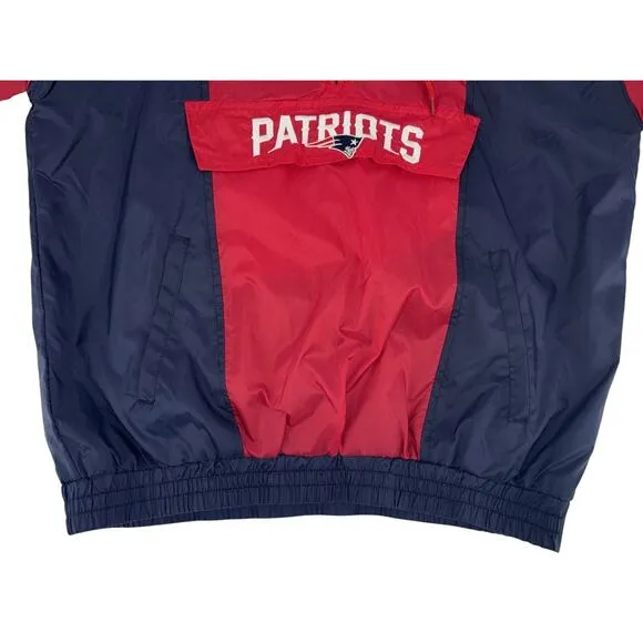 New England Patriots Men’s Hooded Windbreaker Jacket Small Blue Red NFL Apparel