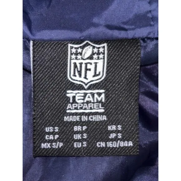 New England Patriots Men’s Hooded Windbreaker Jacket Small Blue Red NFL Apparel