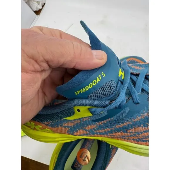 NEW Hoka Speedgoat 5 Trail Running Shoes Blue Coral/Evening Primrose Mens Sz 11